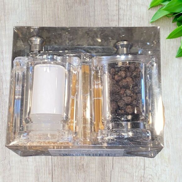 NEW Mr. Dudley Salt Pepper Grinder Mini Cube Crank Set Acrylic - Picture 2 of 5